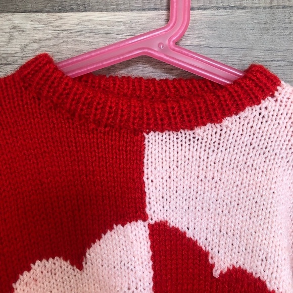 Girl’s Handmade Wool Blend Christmas Knit Crewneck Sweater Small - Picture 6 of 7